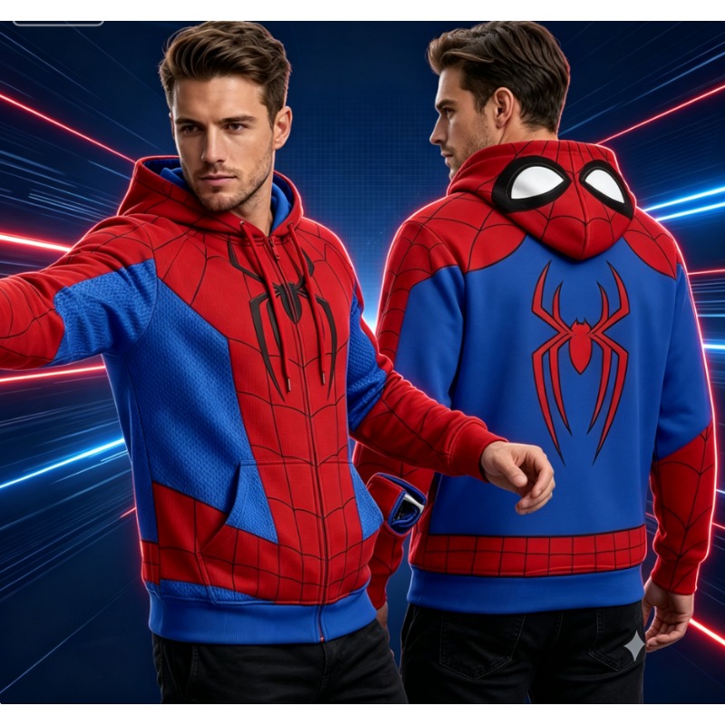 Street Fashion Y2K - Unisex Fashion Spider Pattern Cosplay Hooded