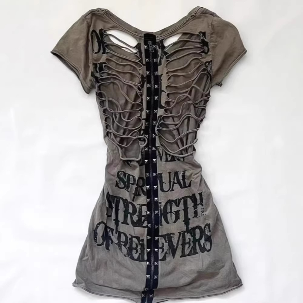 Street Fashion Y2K - Summerjapanese Retro Hollow Design Women's Y2Kt-Shirt