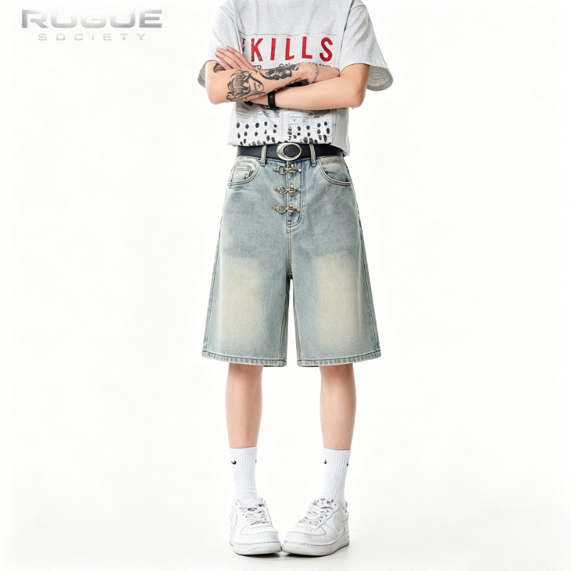 Street Fashion Harajuku - Streetwear New Fashion Metal Buckle Denim