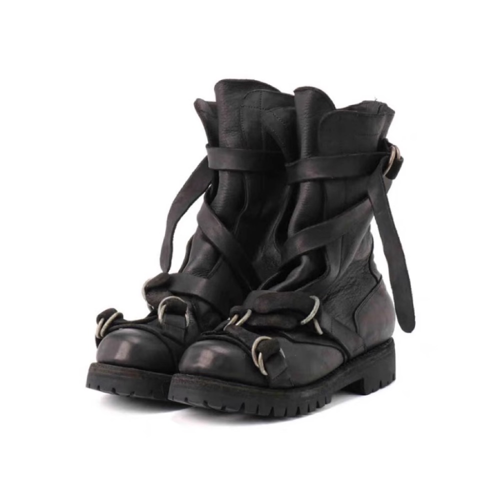 Street Fashion Punk - Men's Leather Motorcycle Boots Punk Retro