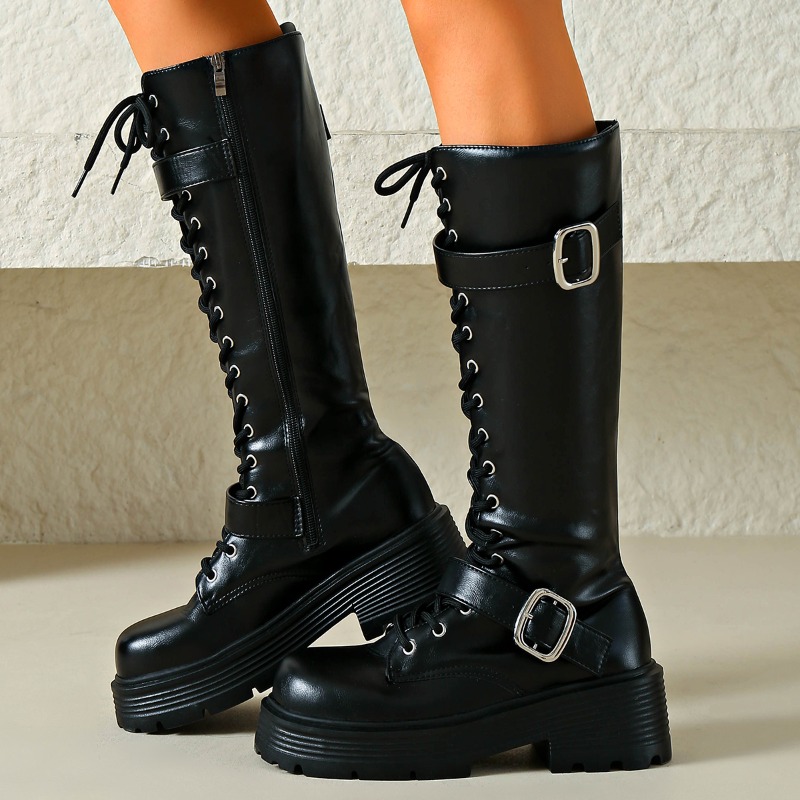 Platform Chunky Sole Women Kne - đánh giá và giá Street Fashion Punk