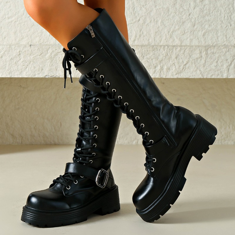 Platform Chunky Sole Women Kne - đánh giá và giá Street Fashion Punk