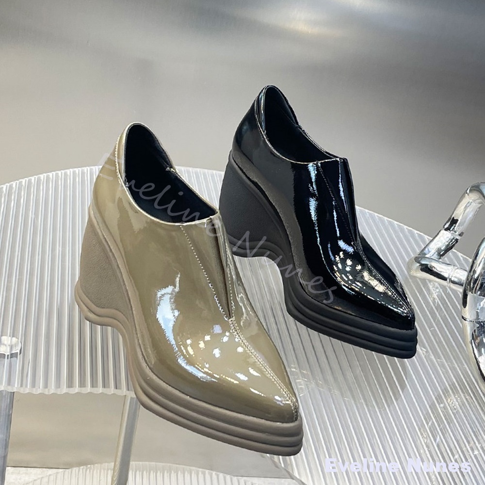 Patent Leather V Cut Pointed T - đánh giá và giá Street Fashion Y2K