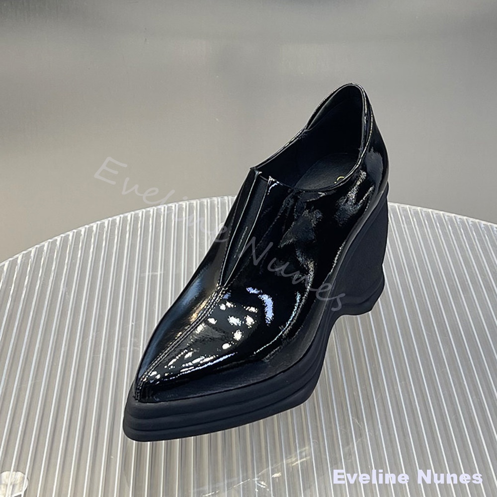 Patent Leather V Cut Pointed T - đánh giá và giá Street Fashion Y2K