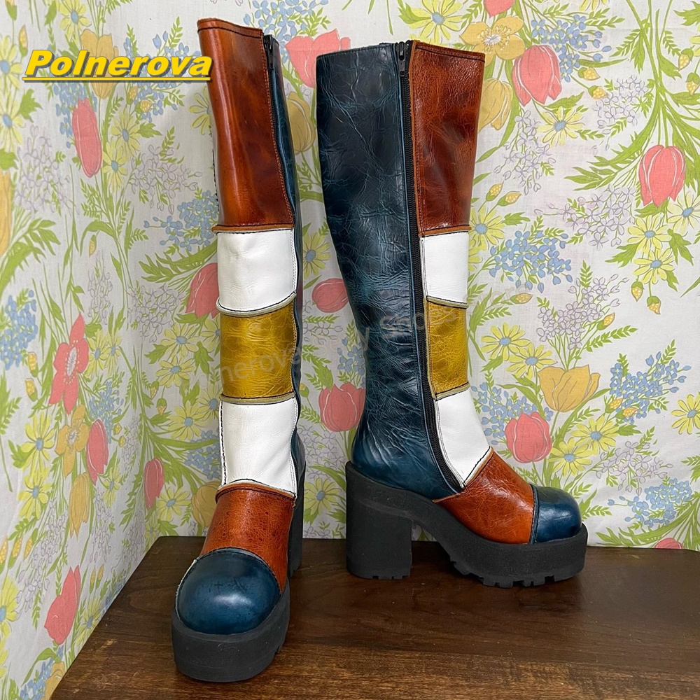 Women Retro Patchwork Leather  - đánh giá và giá Street Fashion Y2K