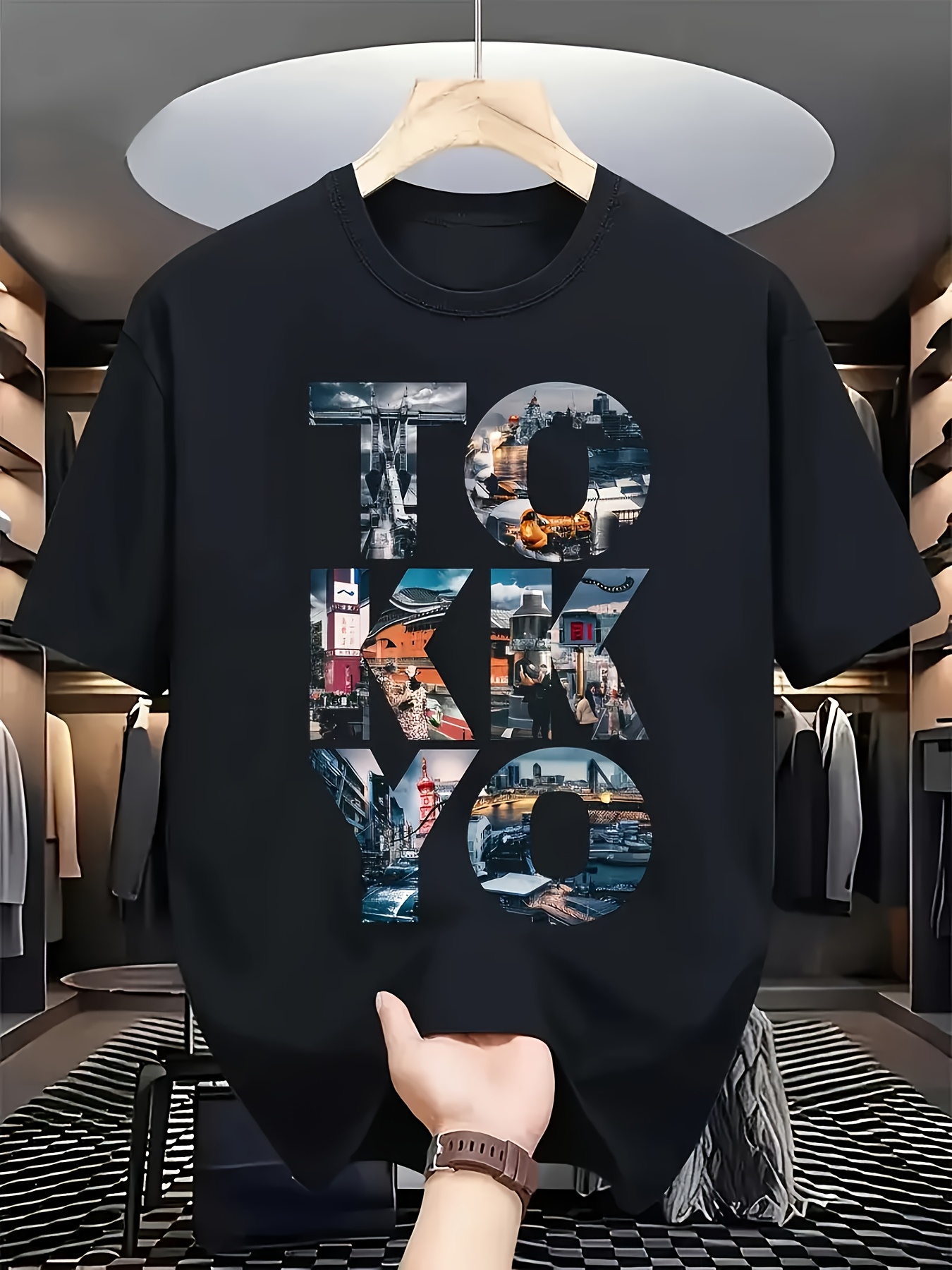 Trendy Men's Black Graphic T-S - đánh giá và giá Street Fashion Tokyo