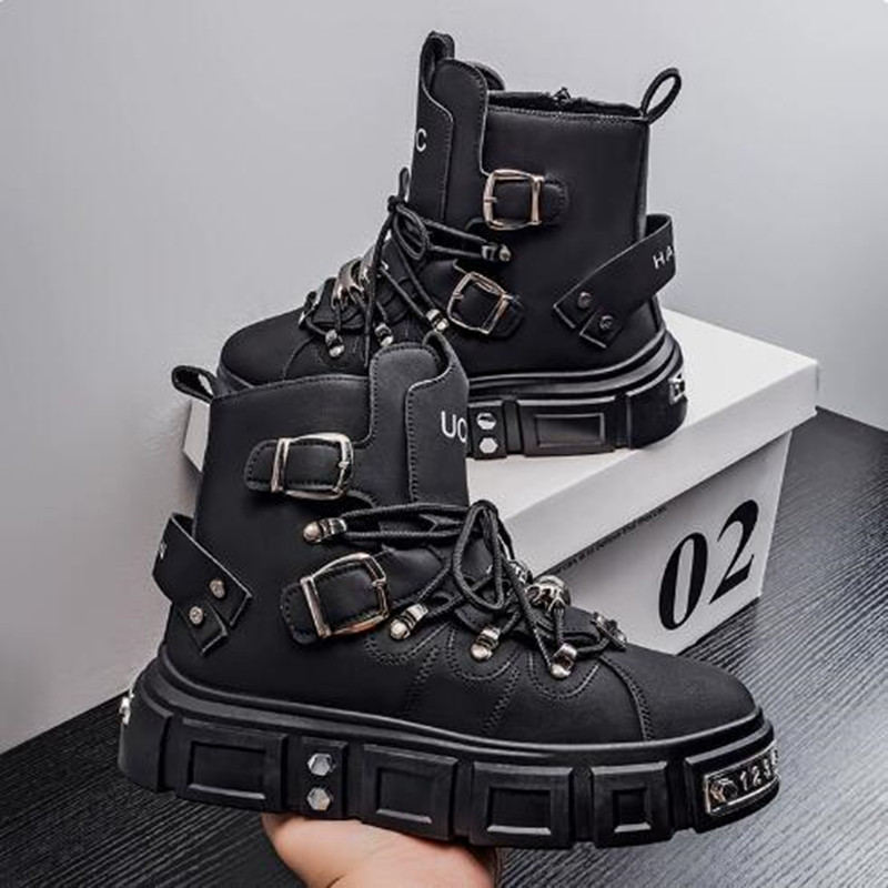 Luxury Rivet Black High top Sn - đánh giá và giá Street Fashion Punk