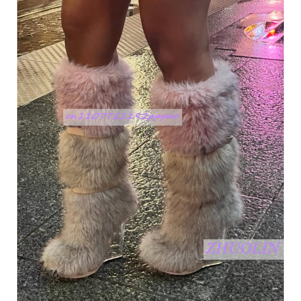 Winter Gradient Furry Transpar - đánh giá và giá Street Fashion Punk