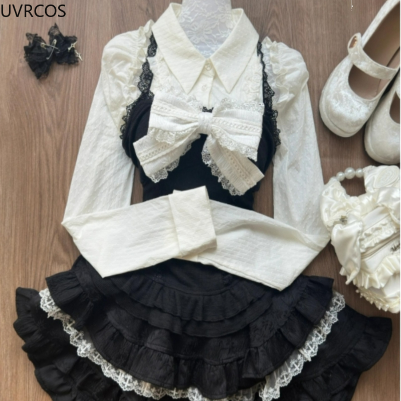 Y2k Aesthetic Lolita Style 3 P - đánh giá và giá Street Fashion Harajuku