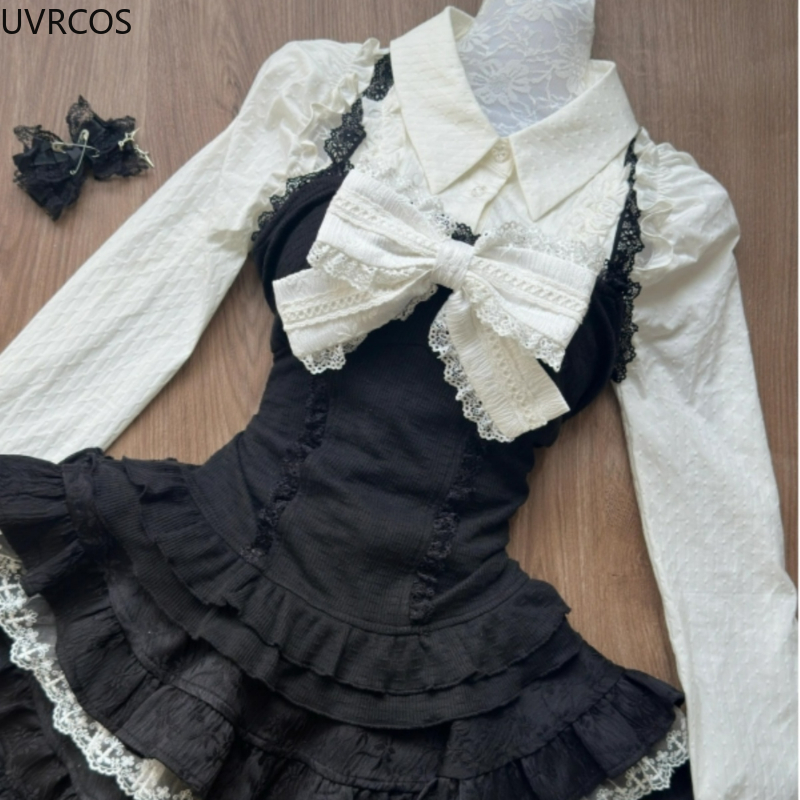 Y2k Aesthetic Lolita Style 3 P - đánh giá và giá Street Fashion Harajuku