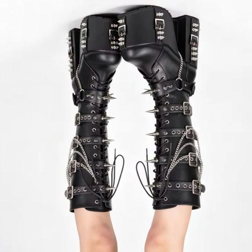 Punk-Style Platform Motorcycle - đánh giá và giá Street Fashion Y2K