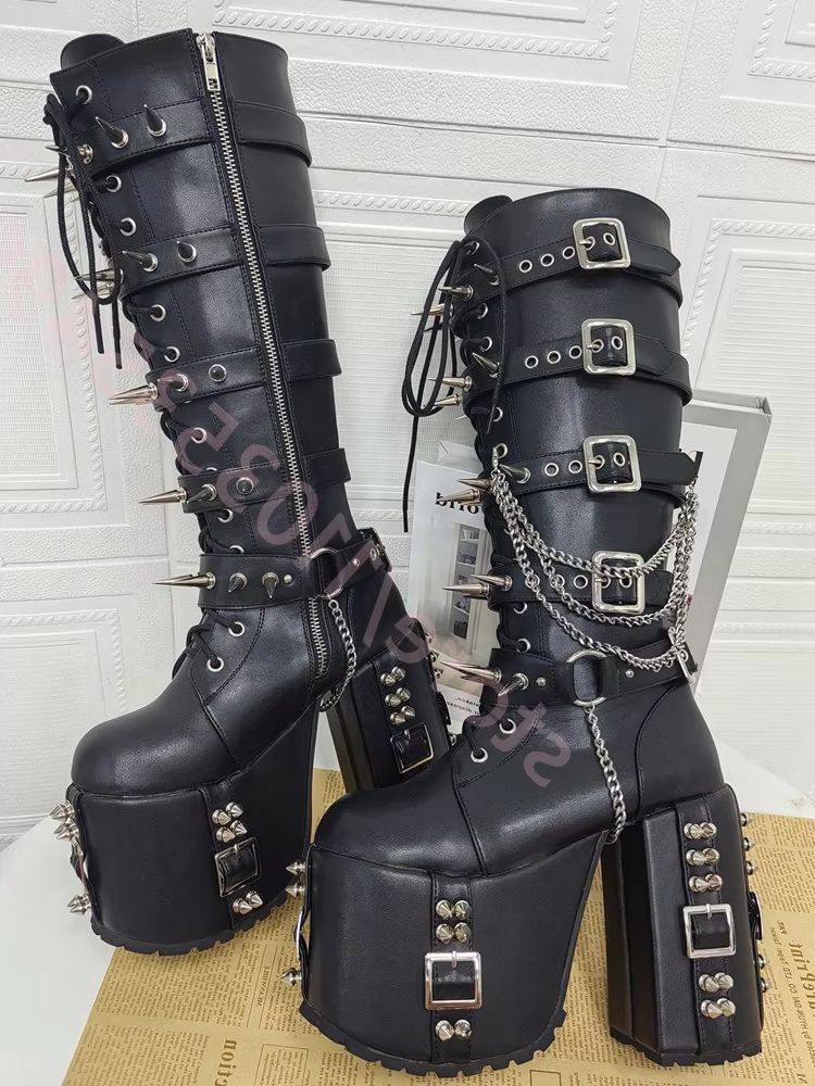 Punk-Style Platform Motorcycle - đánh giá và giá Street Fashion Y2K