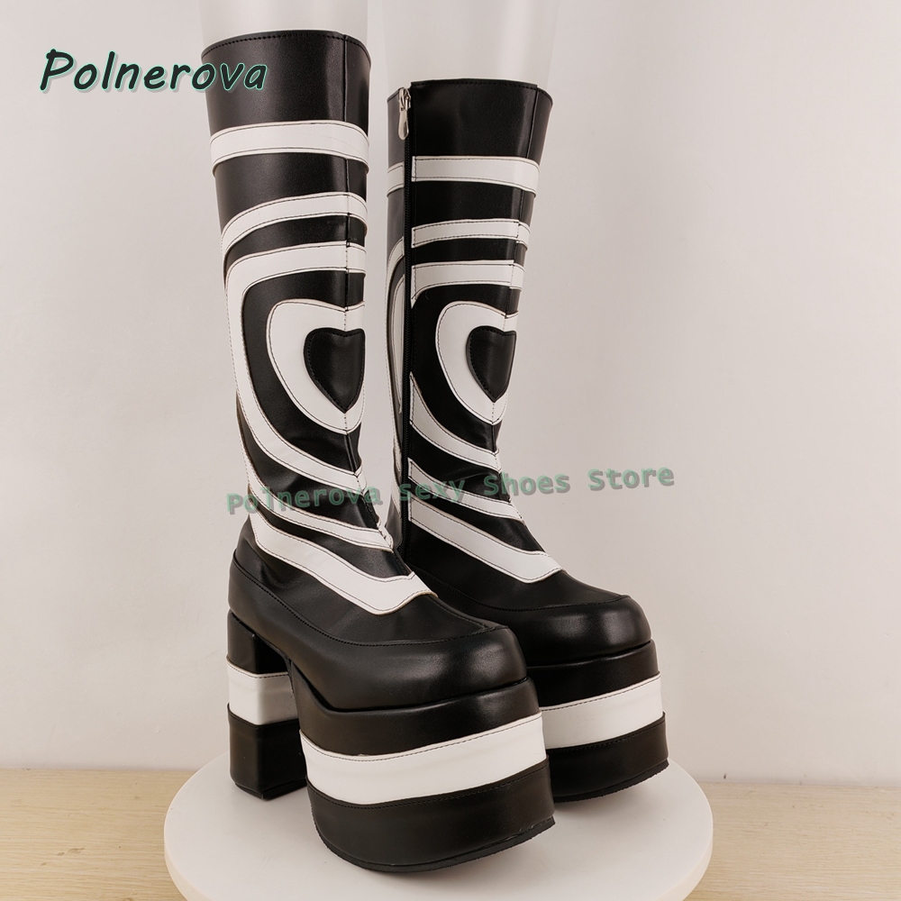 Heart Print Platform Fashion B - đánh giá và giá Street Fashion Punk