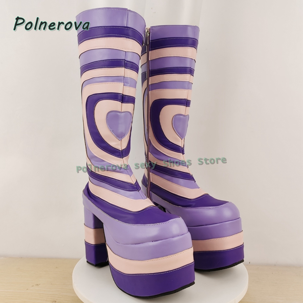 Heart Print Platform Fashion B - đánh giá và giá Street Fashion Punk