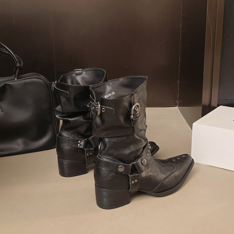 Y2k Motorbike Mid-calf Boots R - đánh giá và giá Street Fashion Y2K