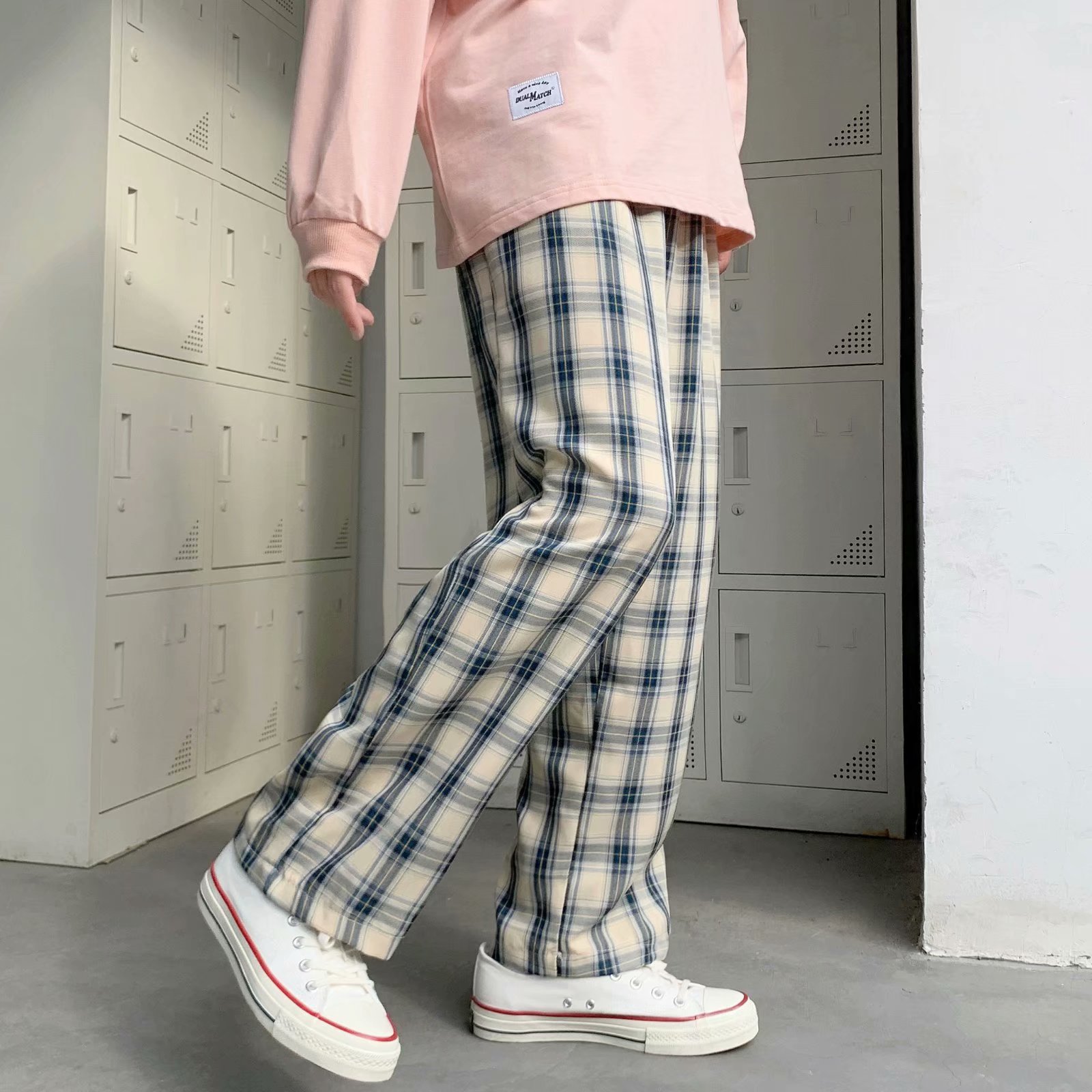 Men Plaid Pants Korean Style L - đánh giá và giá Cargo Pant Wide