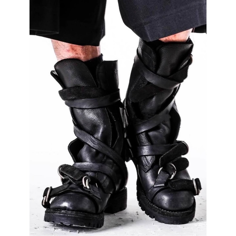 Men's Leather Motorcycle Boots - đánh giá và giá Street Fashion Punk